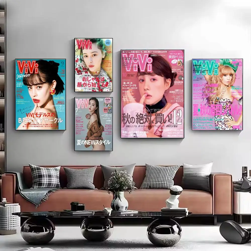 Magazine Cool Gyaru Trend V-ViVi Poster Stylish Wall Art for Living Room Bedroom Study Home Decor Gift