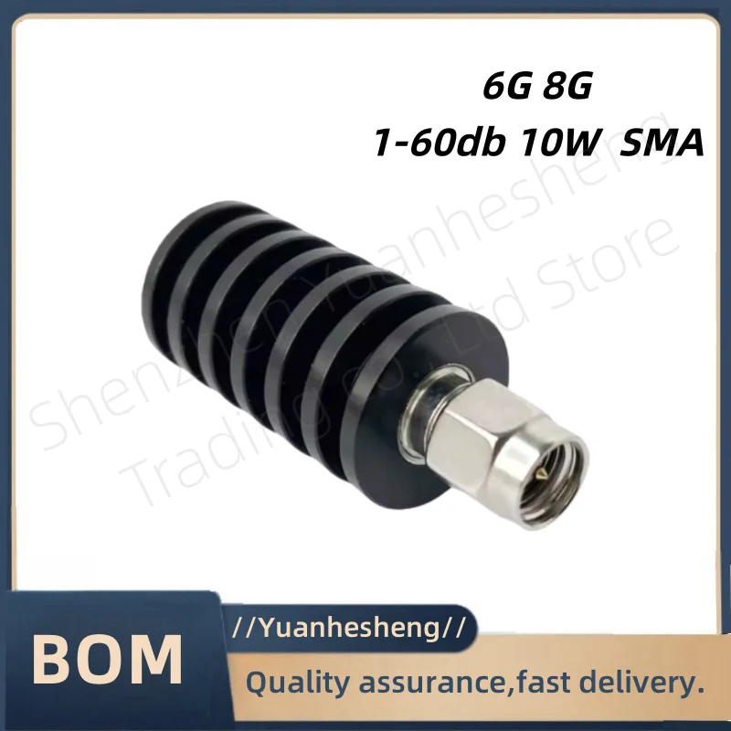 10W SMA type fixed attenuator DC-6GHZ/8GHZ 1/2/3/5/6/10/15/20/30db/40db/60db DC0- 6GHZ/8GHZ