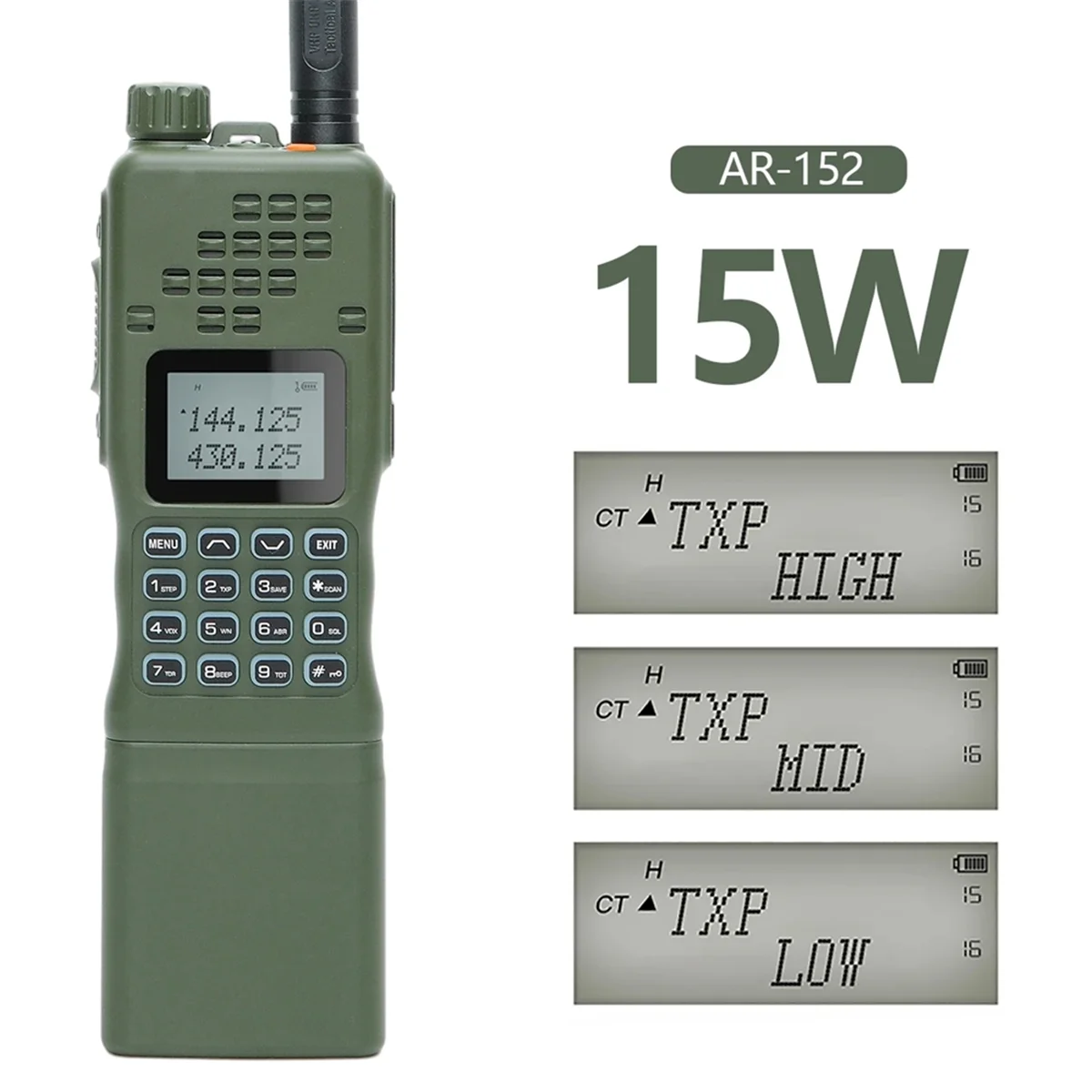 คุณภาพสูง AR-152 15W CB 2-Way วิทยุ 12000MAh แบตเตอรี่ Walkie Talkie (A) EU Plug