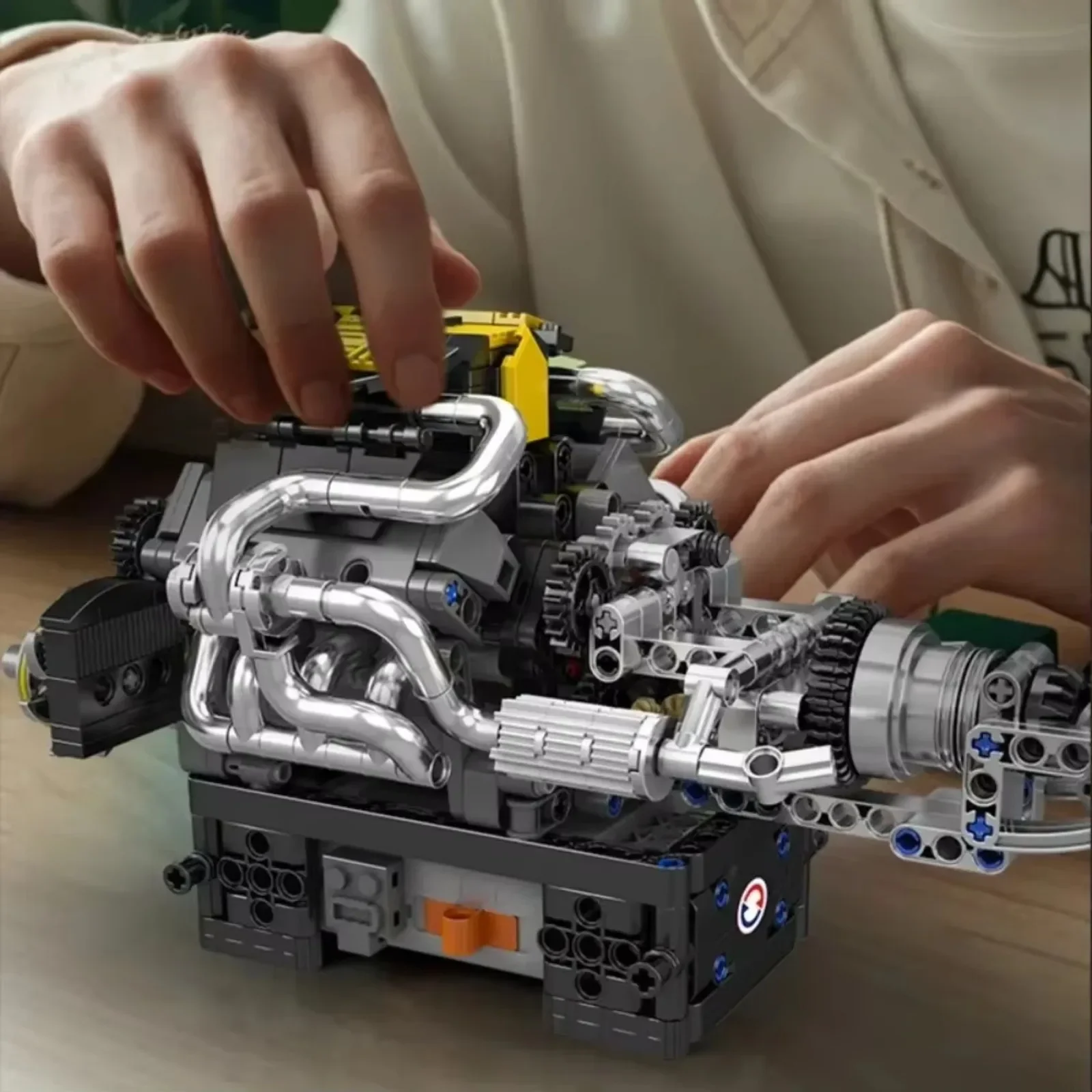 Molde rei 761 pçs 10207 pag supercar v12 blocos de construção do motor moc carro modelo tijolo quebra-cabeça brinquedos técnicos presente criativo