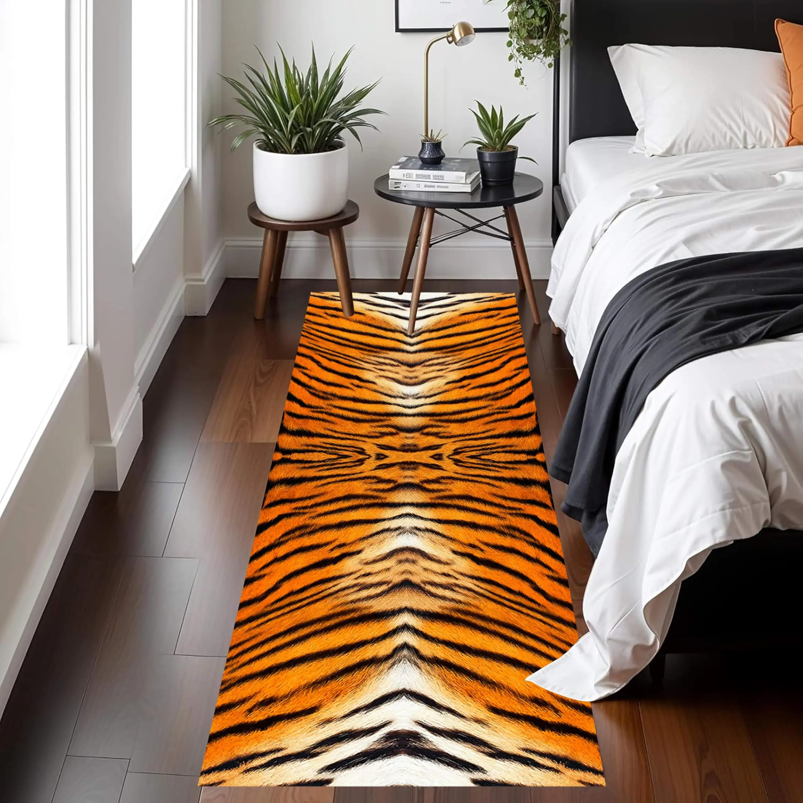 Western Cowboy Long Mat Cow Print Area Carpet Brown Black Animal Spots Pattern Runner Bedside Hallway Corridor Floor Rug