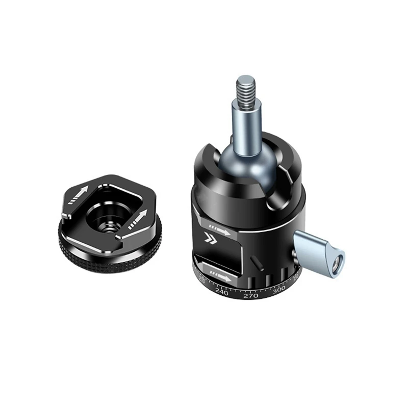 Tripé de câmera com cabeça esférica de liberação rápida 360 ° Montagem de câmera Ballhead com sapata fria Arca Swiss para tripé DSLR câmera microfone Light-AD03