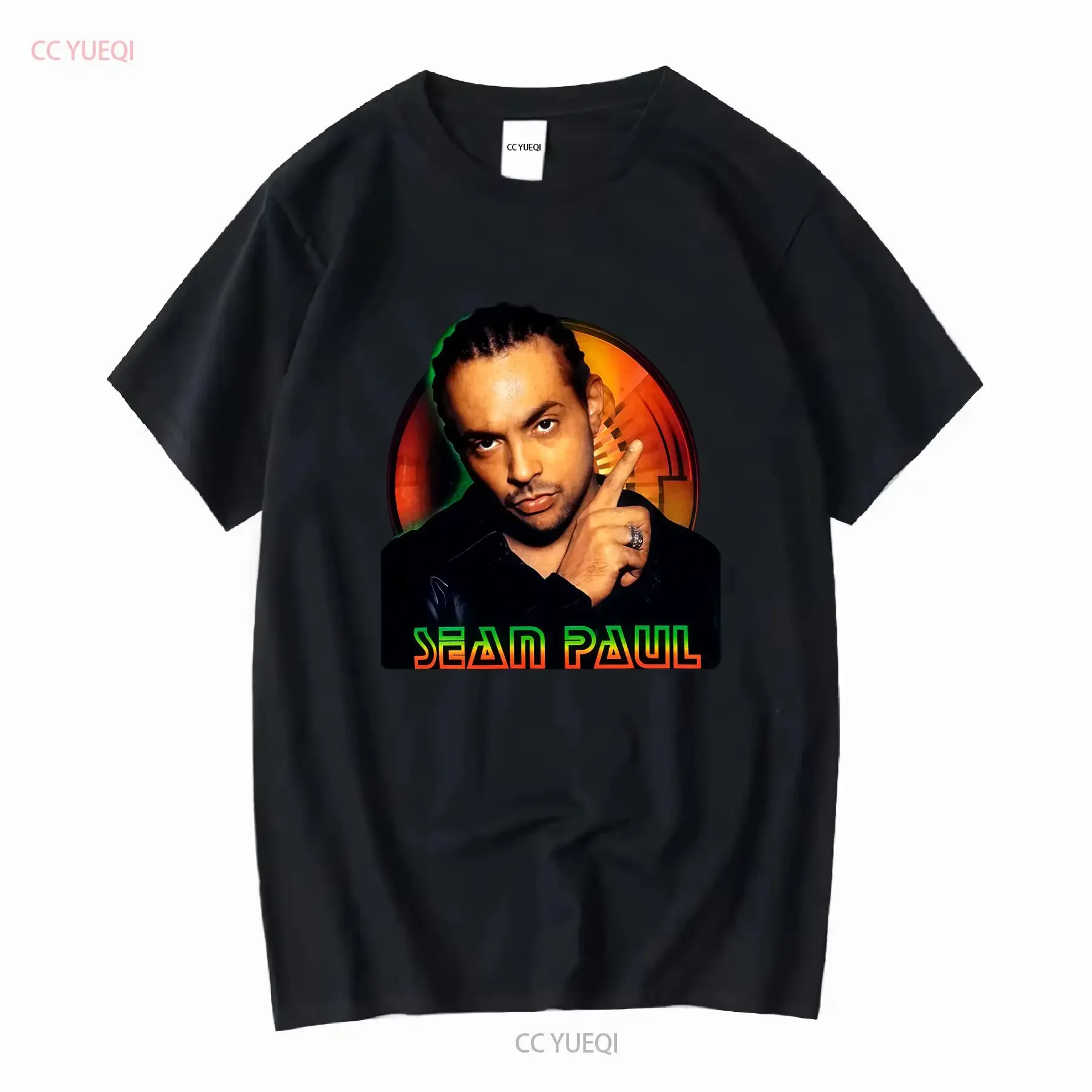 RAPPER Sean Paul black T shirt short sleeve All sizes S to 5Xl X858 vintage Washed Soft Casual Stretched fashion Versatile