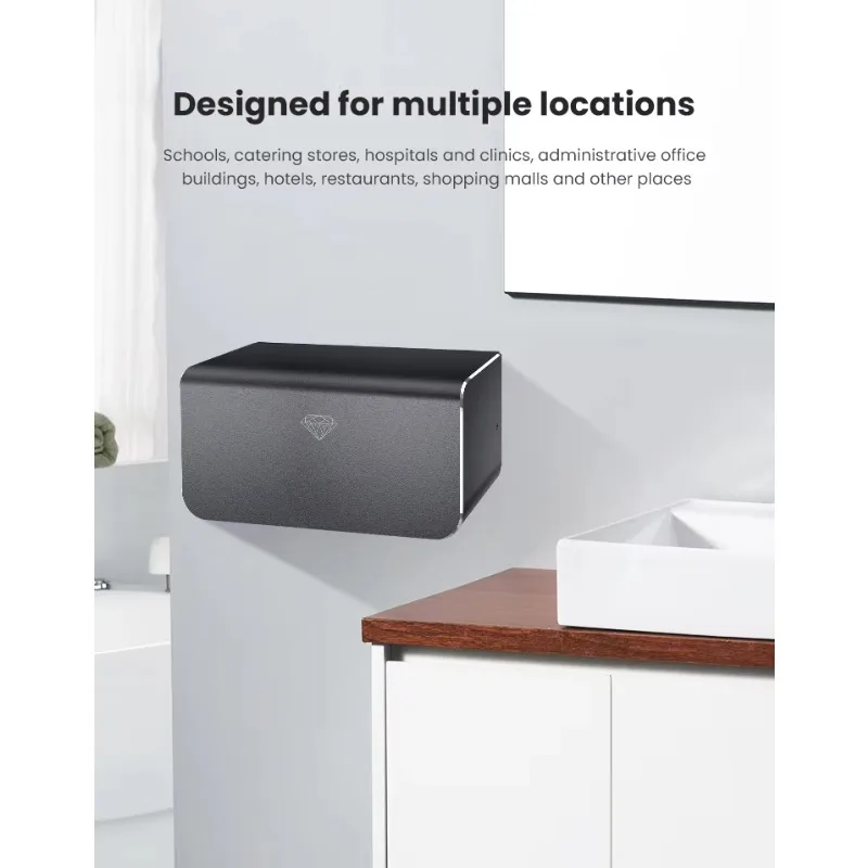 Aluminum alloy filter electric hand dryer easy to install, fast heating, automatic, wall mounted