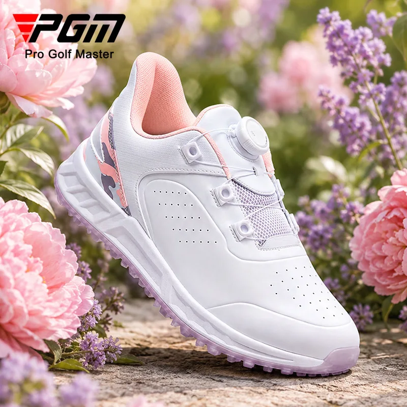 PGM Womens Golf Shoes Breathable Wear Resistant TPU Athletic Sneakers High Elastic Cushioning Heat Dissipation Anti Slip