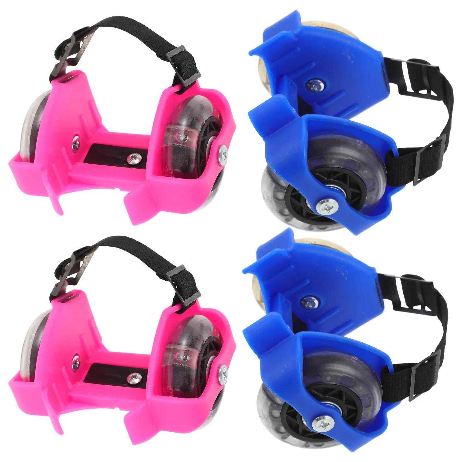 

2 пары светящихся роликовых коньков, регулируемые, для начинающих, удобные, дышащие, защитные, для улицы, тренировочные