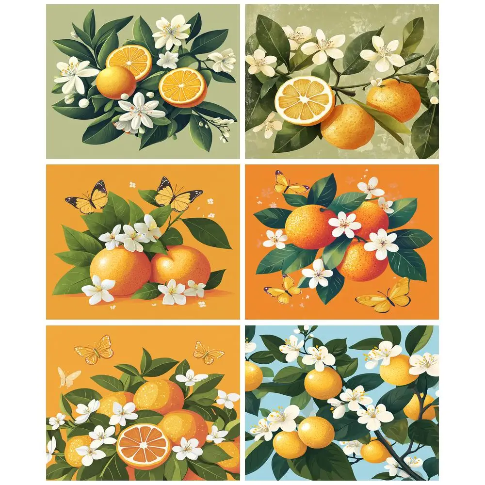 

GATYZTORY Painting By Number Fruit Lemon Hand Painted Drawing On Canvas Gift DIY Pictures By Numbers Kits Home Decor