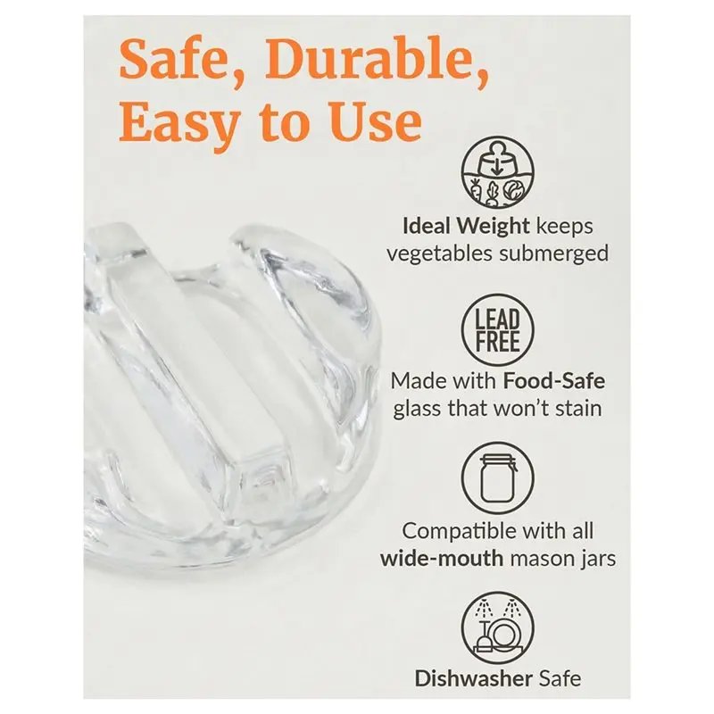 J1UL1N Elementi Fermentation Weight Perfect Fit For Wide Mouth Mason Jars Fermentation Kit For Sauerkraut, Kimchi & More