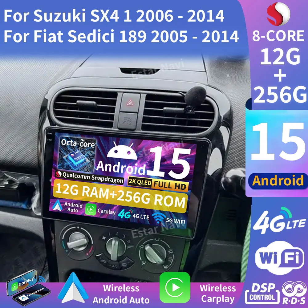 

Android 15 Car Radio For Suzuki SX4 1 2006 - 2014 For Fiat Sedici 189 2005 - 2014 GPS Multimedia Player Navi Head Unit Video DSP