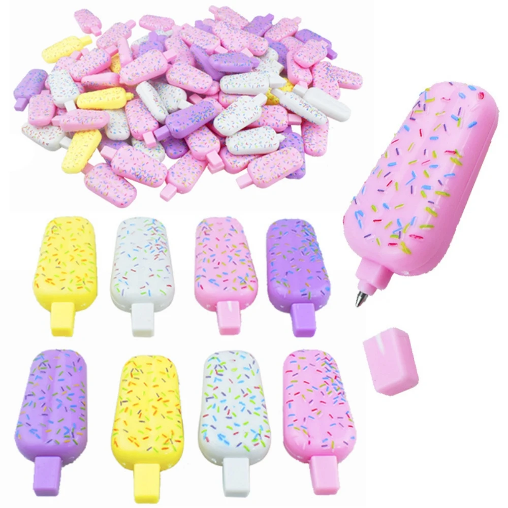 Bolígrafo de helado divertido de 4,9 cm para fiesta de cumpleaños, boda, regalo de Carnaval, bolsa de regalo de piñata, relleno de caja del Tesoro, premios escolares, 12/24 Uds.