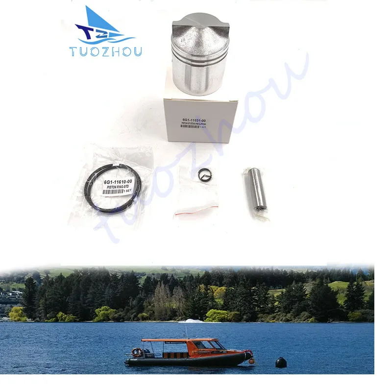 

6G1-11631 For Yamaha Outboard Motor 2 Stroke 6HP 8HP 6G1-11631-00 Diameter 50mm Boat Accessories Piston with Ring STD Kit