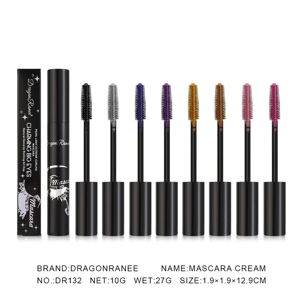 Mascara Ciglia Estensione Curling Rosa Viola Blu Bianco Mascara Senza sbavature Impermeabile Trucco duraturo ad asciugatura rapida