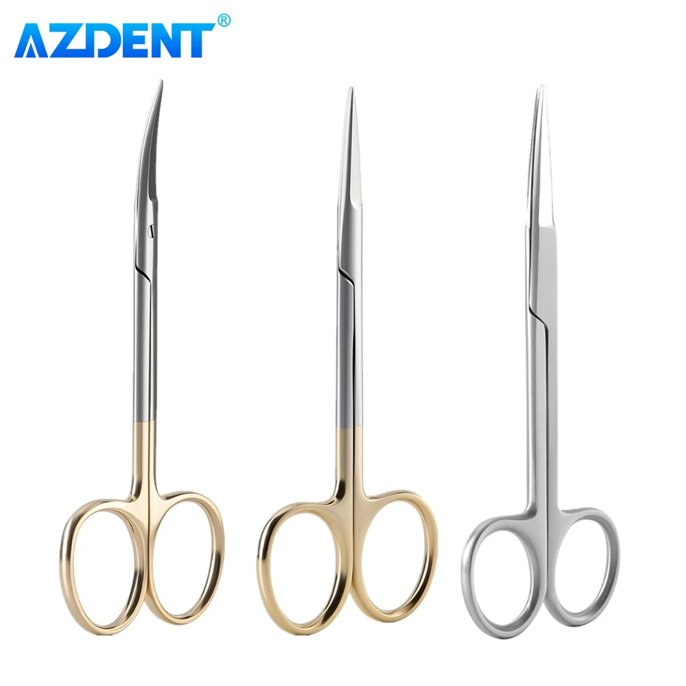 

AZDENT Dental Surgical Scissors Straight Curved Tip Crown Scissors Forceps Stainless Steel Autoclave Dentist Tools Dentistry
