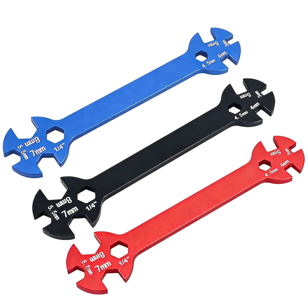 RC Multi-Function Turnbuckle Repair Wrench for 3/4/4.5/5/5.5/7/8mm 7075 Aluminum Alloy Turnbuckle & Nut Spanner Tool