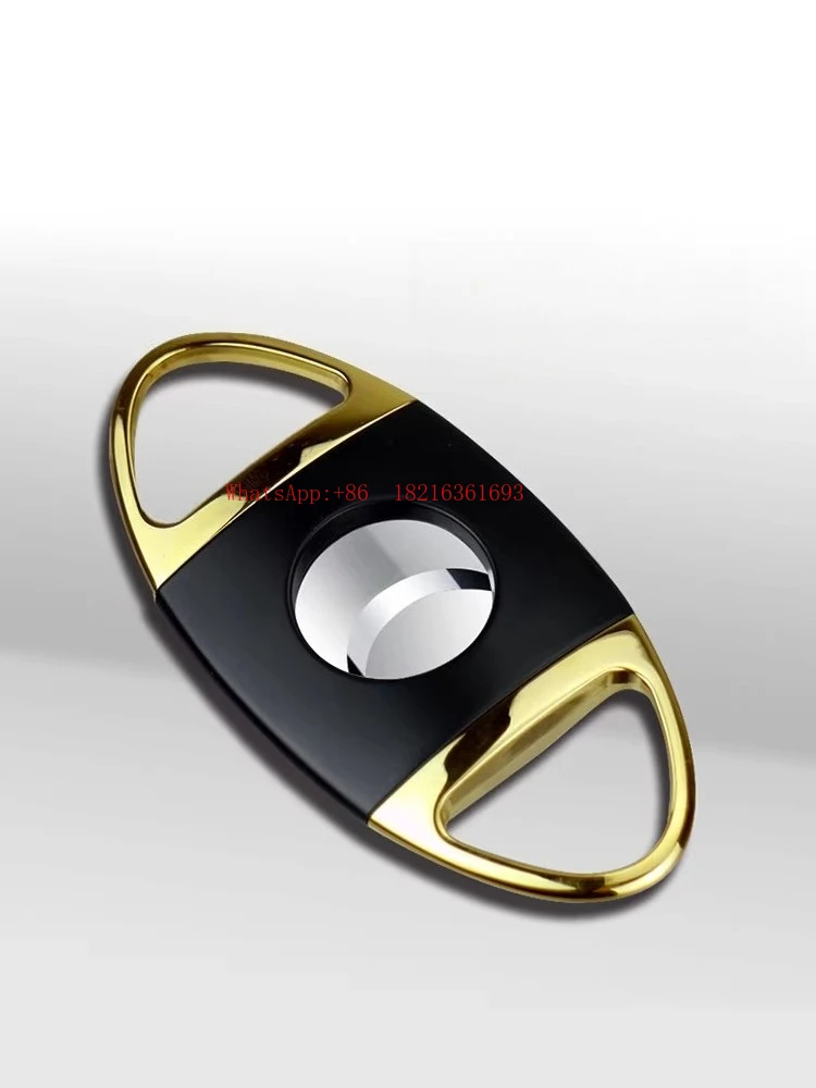 Metal Cigar Cutter Cigar Scissors Stainless Steel Double Blade Cigar Scissors Thickened Gift Box