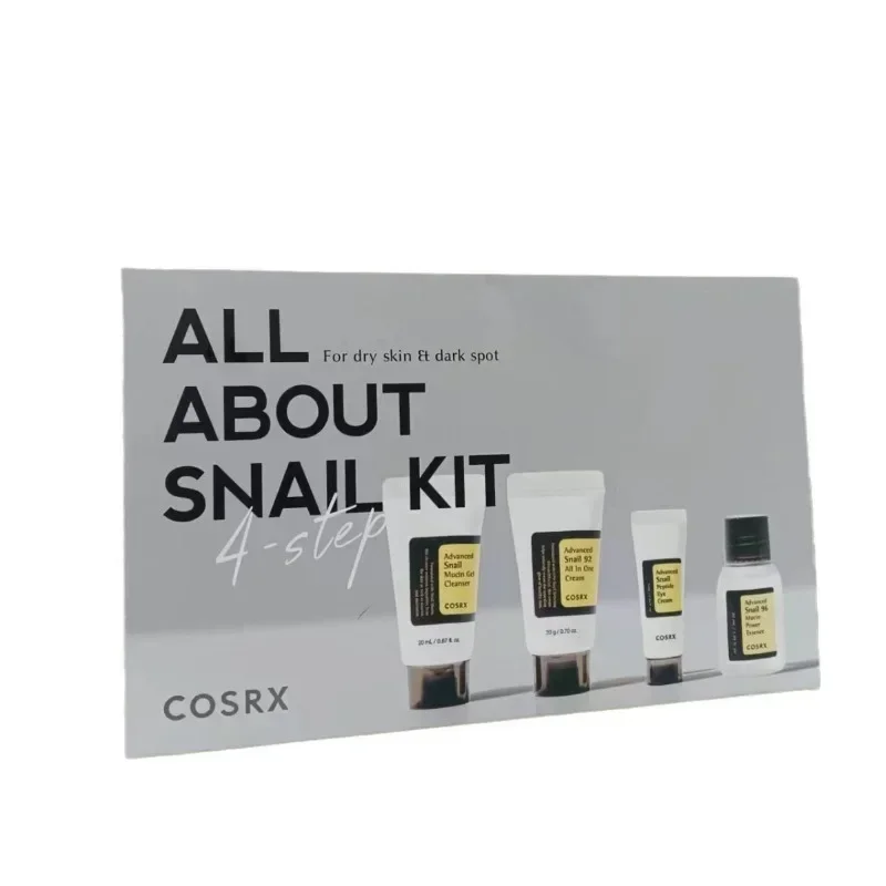 مجموعة الحلزون كوز آر إس، منظف جل موسين، كريم ببتيديا الكل في كريم واحد، مجموعة مكونة من 4 قطع