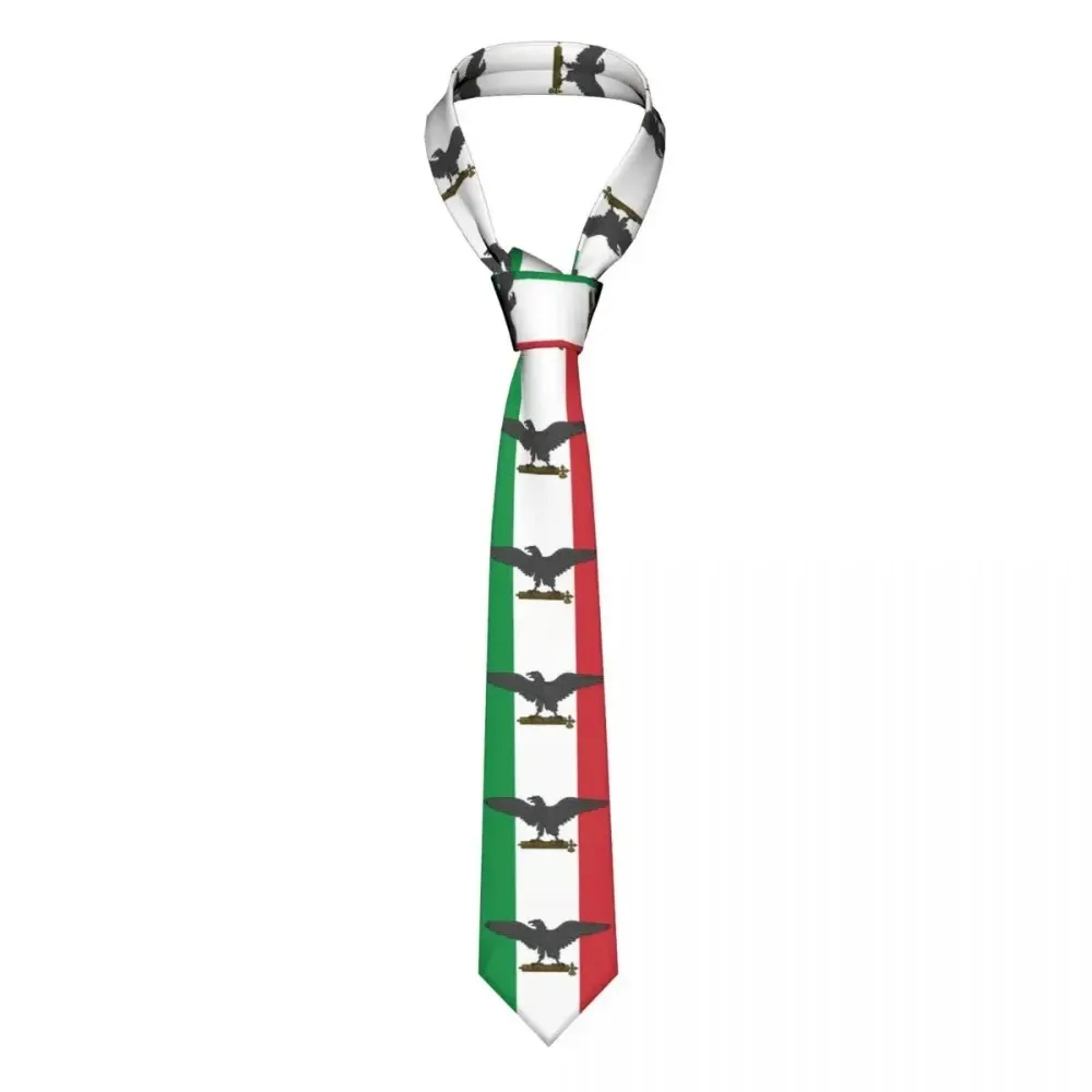 Mens Tie Classic Skinny War Flag Of The Italian Social Republic Neckties Narrow Collar Slim Casual Tie Accessories Gift