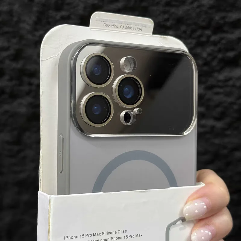 

Large Window Camera Glass Protect For Magsafe Phone Case For iPhone 17 Air 16 15 14 13 12 Pro Max Magnetic Wireless Charge Cover