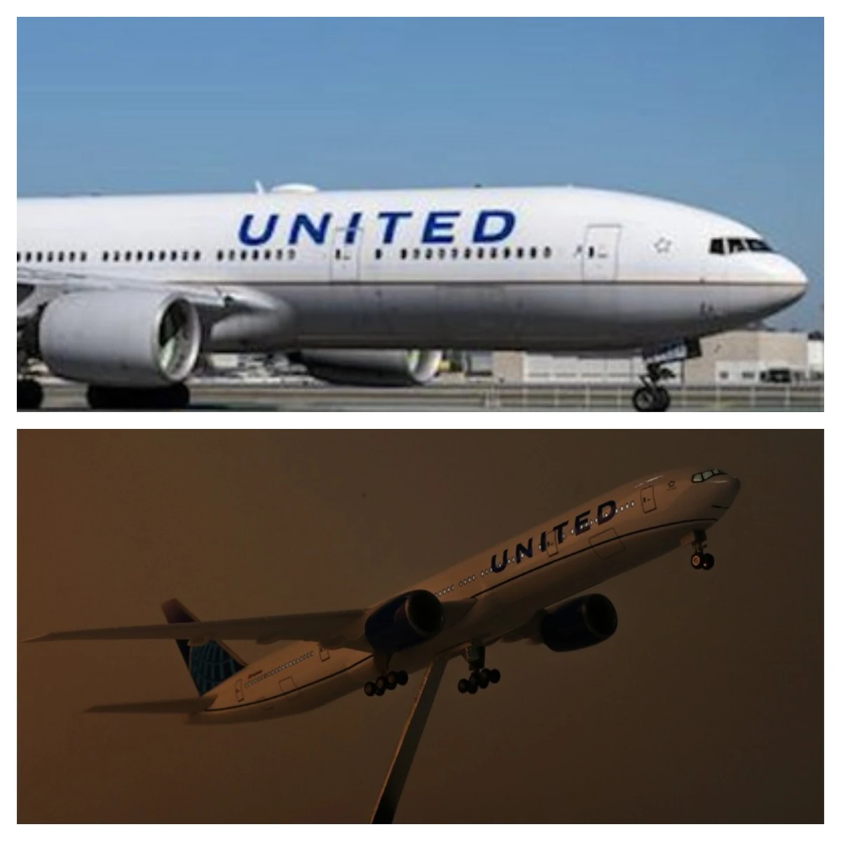 

777 B777 Aircraft UNITED Airlines Model 1/157 Scale 47CM W Light and Wheel Landing Gear Resin Plane Collection Home Decor