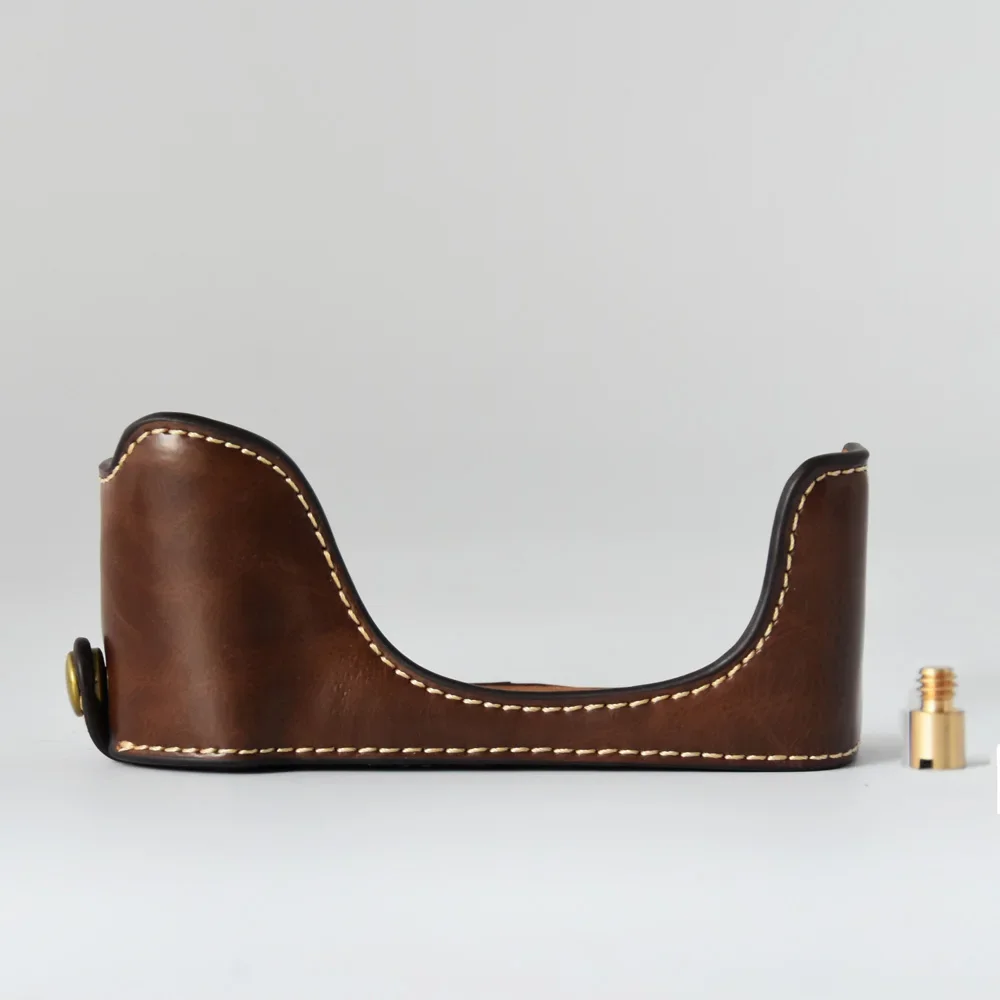 الرجعية بو الجلود حقيبة الكاميرا نصف حامي غطاء الجسم قاعدة قبضة لكانون G7X مارك 2 G7X II G7X2 البطارية المفتوحة