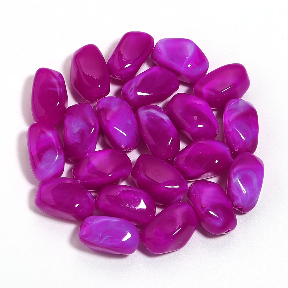 20 stks Onregelmatige Acryl Dubbele Kleuren Kralen Kleurrijke Losse Spacer Kralen Voor Sieraden Maken DIY Armbanden Ketting Accessoires