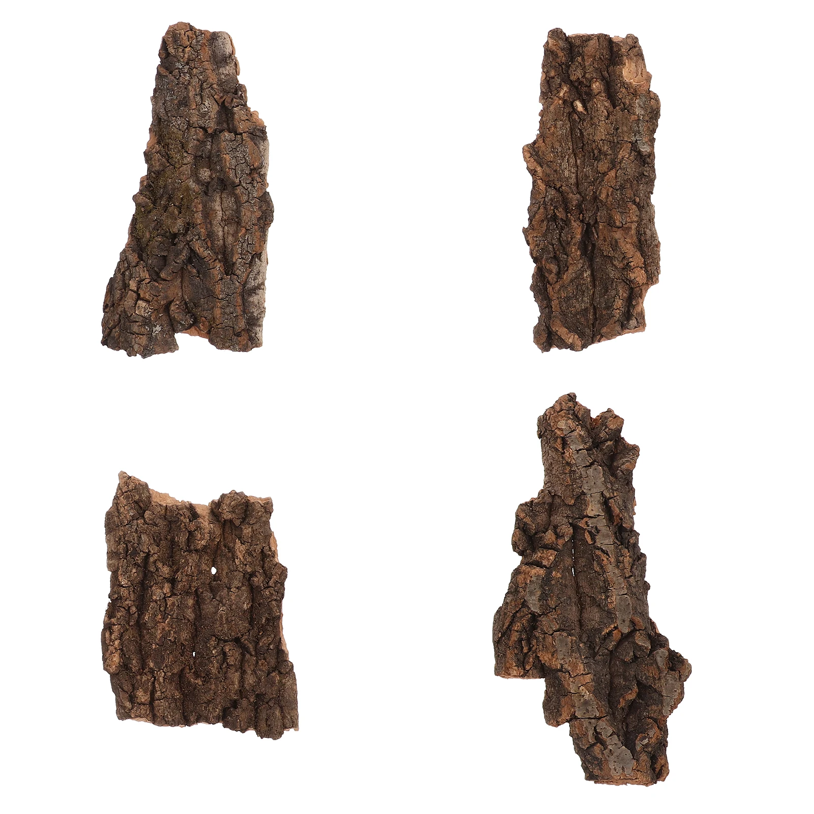

4 pcs Bark Reptile Terrarium Decor Lizard Hiding Dragon Beard Hut Box Pet Supply Durable Safe Suitable Lizards Gecko