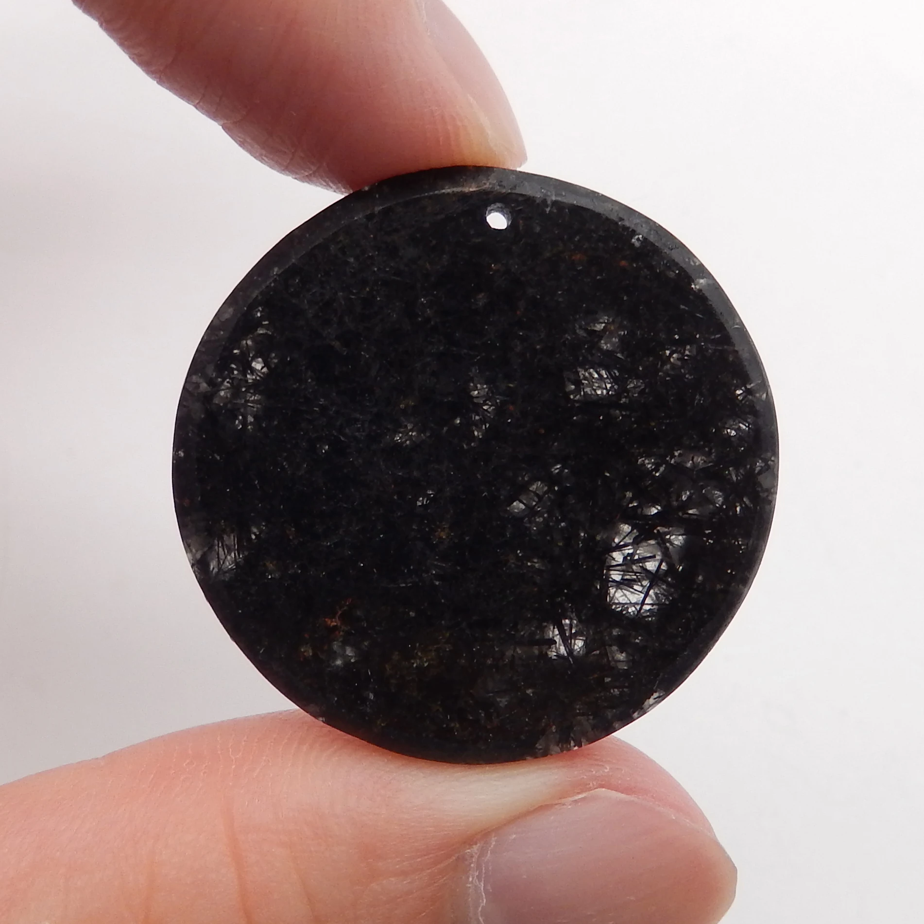 2PCS Black Rutilated Quartz Round Beads Lot , Gemstone Beads ,Fashion Jewelry Necklace Accessories