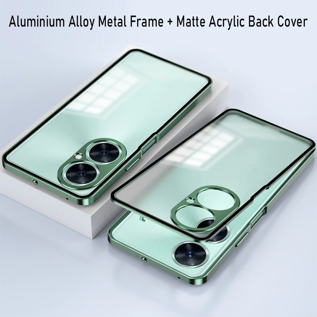 For OPPO K11 K11X PHF110 Case Aluminium Alloy Metal Frame Camera Protect Matte Acrylic Back Cover For OPPO K11X K11 PJC110 Coque