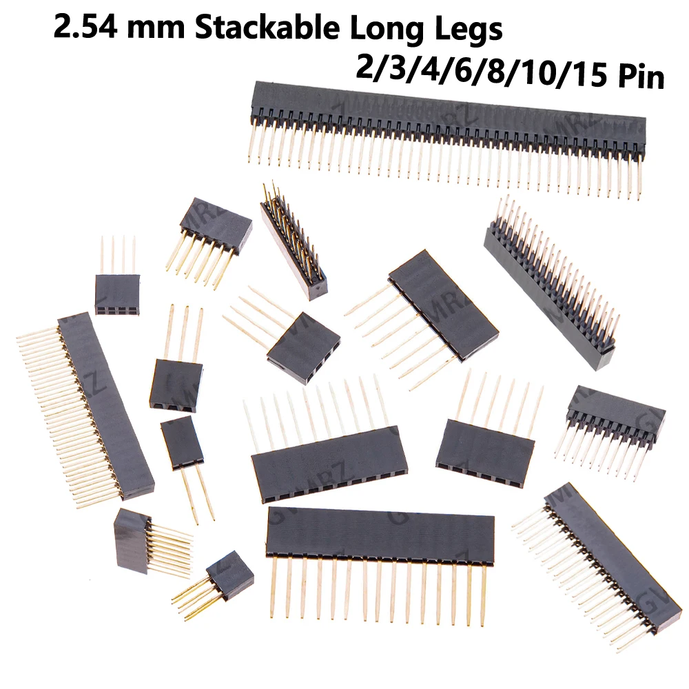 2/3/4/6/8/10/15 Pin 2.54 mm Stackable Long Legs Femal Header For Arduino Shield 4/6/8