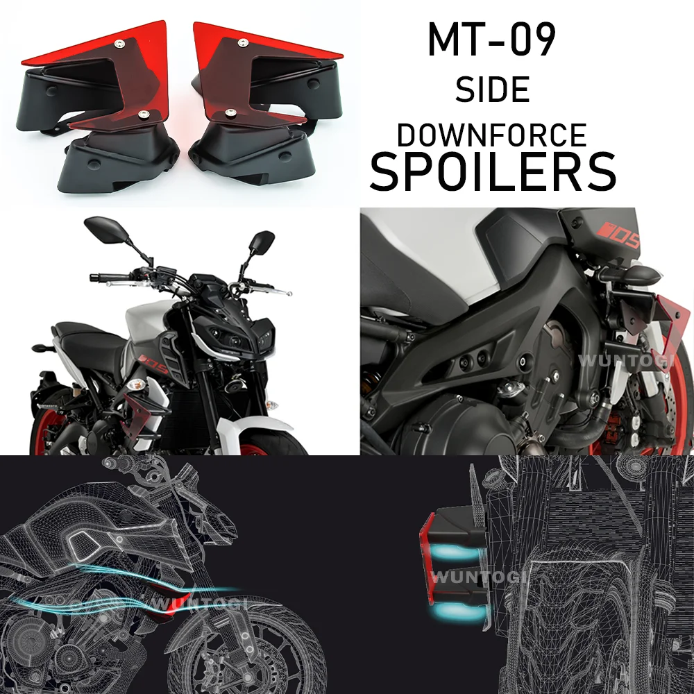 

MT-09 Accessory Downforce Spoilers Side Downforce Naked Spoilers Side Deflector Fairing Wing For Yamaha MT09 MT 09 2017-2020