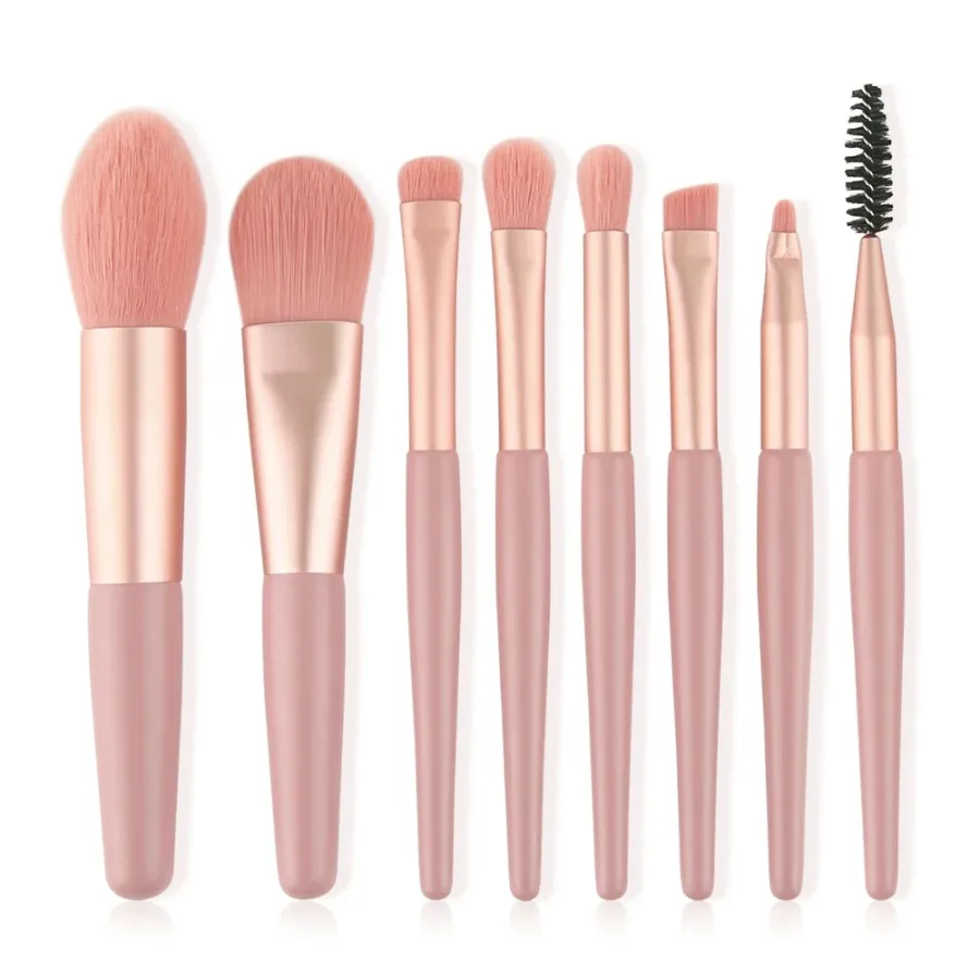 

Custom 4colors Minin 8pcs/set Makeup Brush Kit Portable Super Soft Blush Eyeshadow Highlighter Makeup Brushes Beauty Tools Bulk