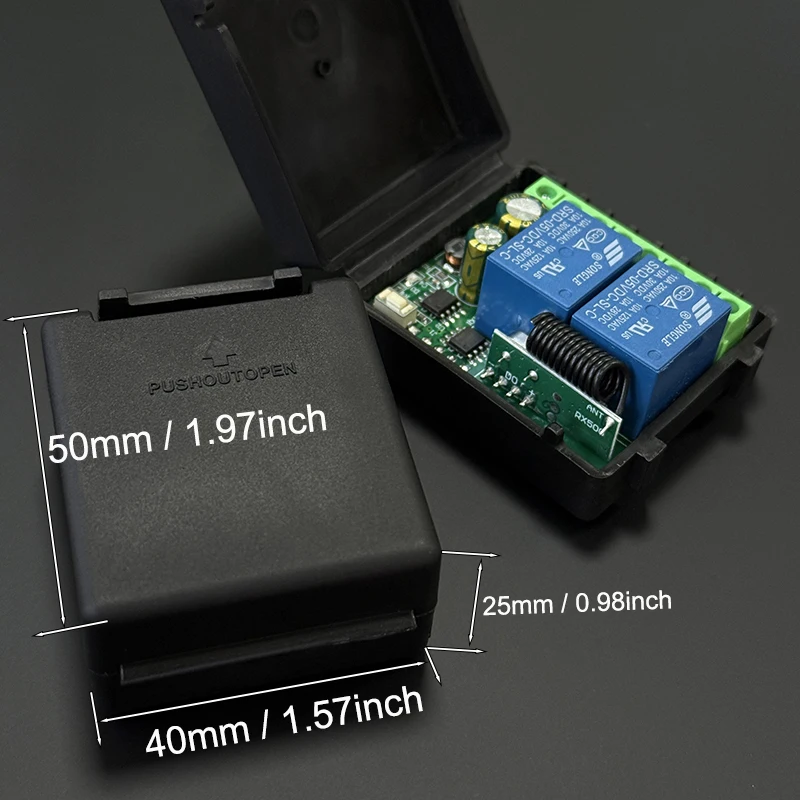 DC 6-30V AC 85-250V 433MHz RF Wireless Remote Control Switch 2 Channels Relay Receiver Control Garage Door Motor Curtain Light