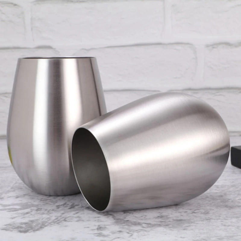 4PCS Stainless Steel Stemless Wine Glasses Kitchen Bar Unbreakable Metal Drink Cups for Indoor & Outdoor Picnics Camping HOT