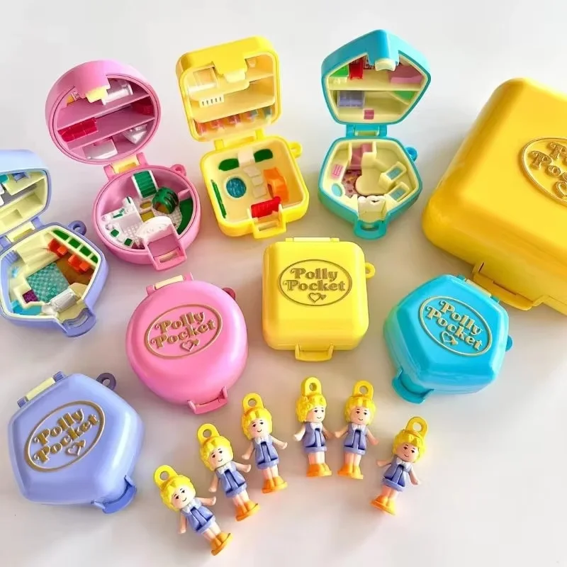 Nueva llegada Original Bandai Polly Pocket Gashapon 1/2 caja ciega encanto acción Mini figura modelo decoración juguetes de escritorio regalos
