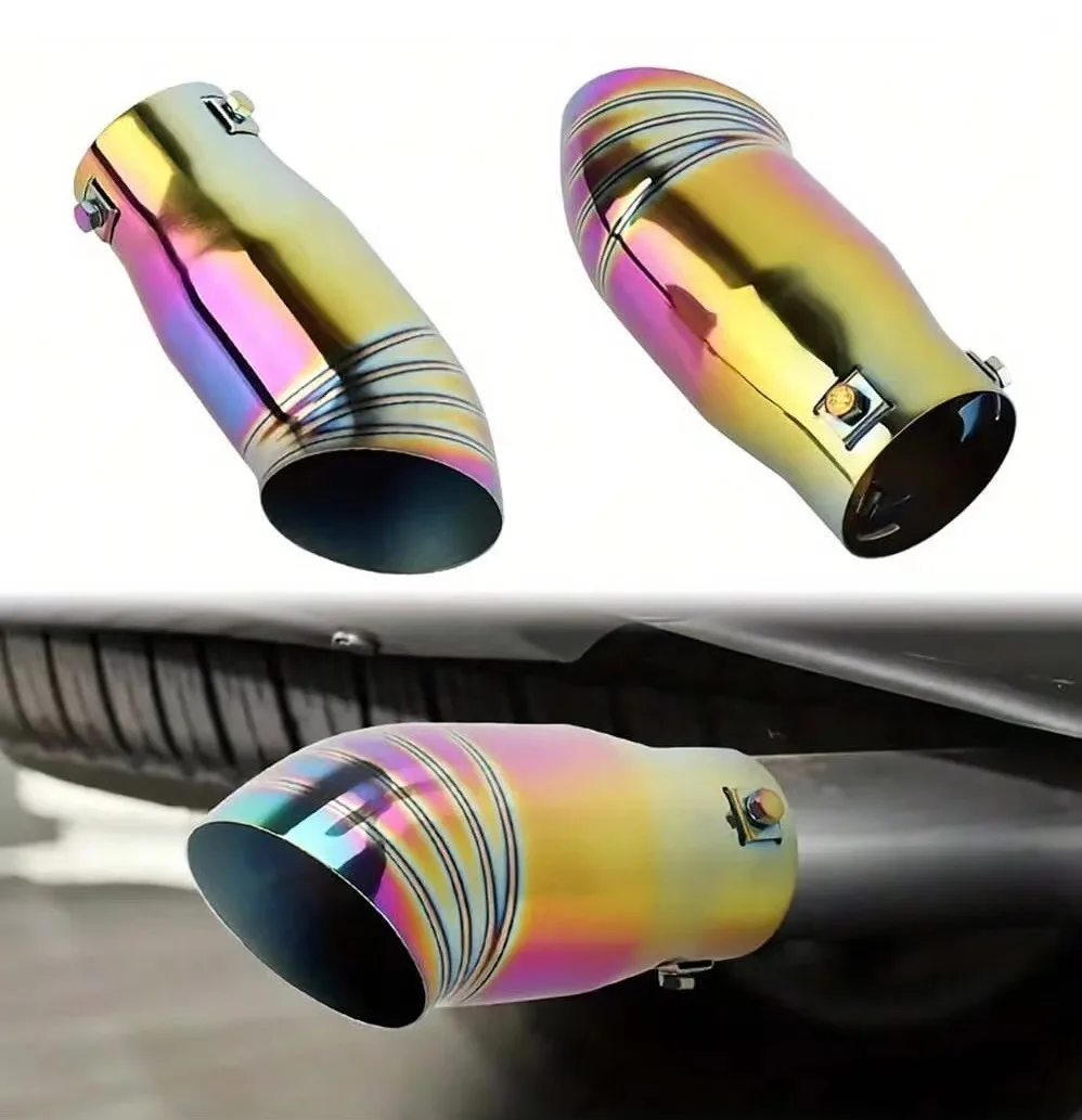 การปรับเปลี่ยนส่วนบุคคลของท่อไอเสียรถยนต์, ท่อไอเสียสแตนเลส, ท่อไอเสีย, ท่อไอเสียโลหะอบสีฟ้า, เส้นผ่าศูนย์กลาง2.5นิ้ว