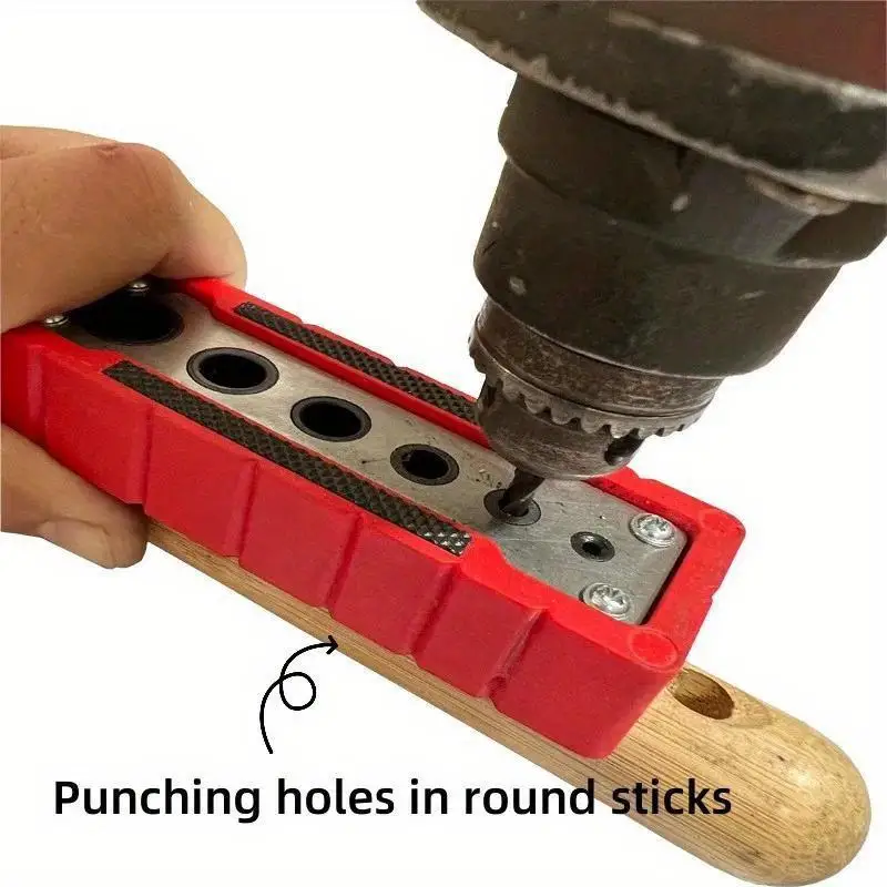 2-12mm 3-13mm Vertical Pocket Hole Jig Woodworking Dowel Drill Guide Self Centering 9 Hole Drill Bit Positioner Locator