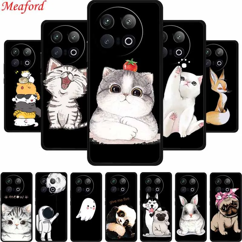 Funda For Vivo iQOO 13 5G Case Cute Cartoon Black Silicone Soft Phone Case For Vivo iQOO 13 Back Cover Case iQOO13 6.82