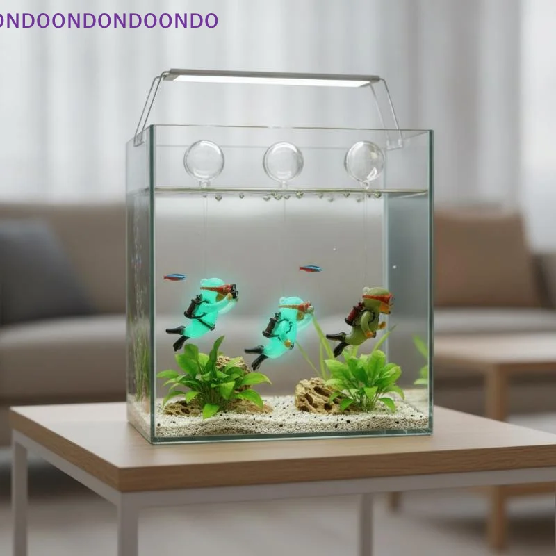 Fish Tank Decoration PVC Landscaping Small Ornaments Mini Diver Glow Aquarium Decor Floating Ball Aquarium Accessories