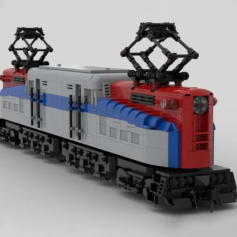 2165pcs Moc Amtrak GG-1 in Patriotic Amtrak Livery  Traction Train Building Blocks Creativity Bricks Toys Kids Christmas Gifts