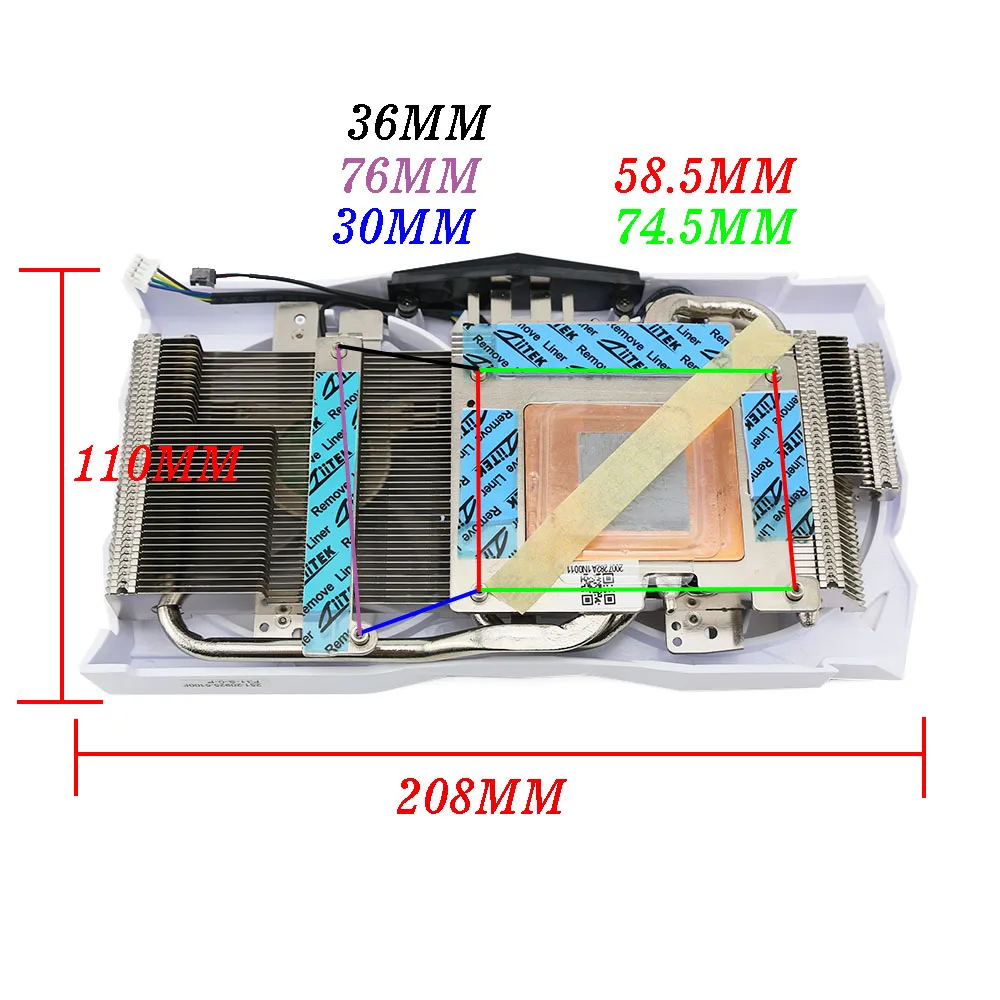 Imagem -04 - Dissipador de Calor de Resfriamento da Placa Gráfica Original Ga92a2h para Zotac Rtx 2060 2060 Super White Gtx 1660ti 1660 87 mm