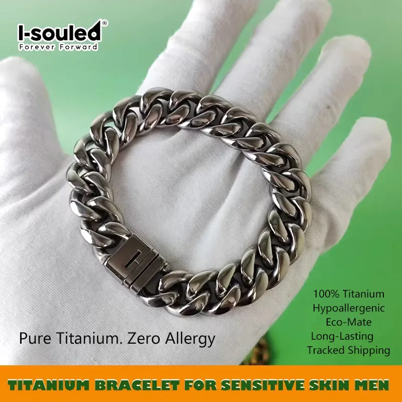 Pure Titanium Bracelet for Men - Lightweight & Hypoallergenic | Adjustable Length (19-22cm) | Perfect for Layering & Daily Wear