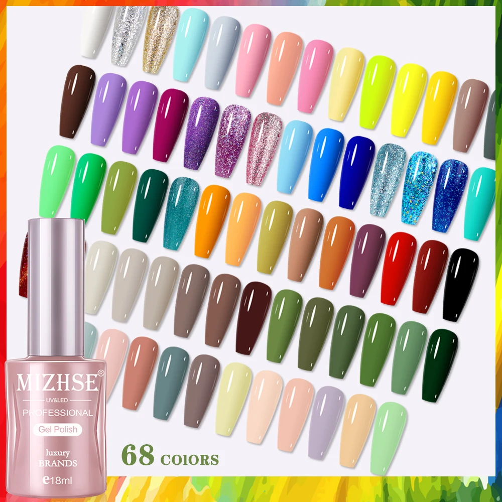 MIZHSE esmalte de Gel de Color puro, barniz semipermanente UV, capa Base, capa superior para manicura, diseño de uñas, 18ml