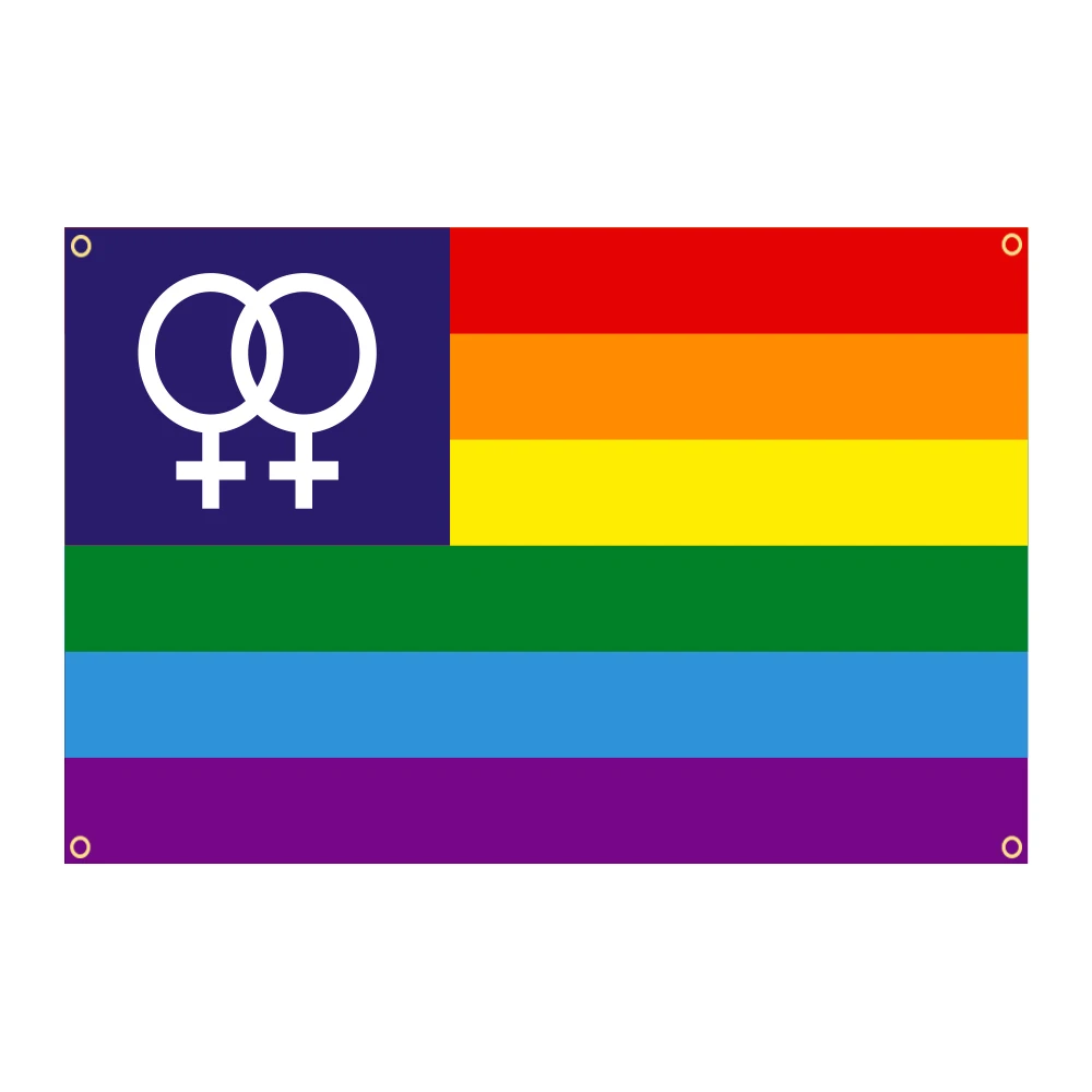 Lesbian Pride Double Venus Flag 3x5Ft Poly Rainbow Inclusive Flag