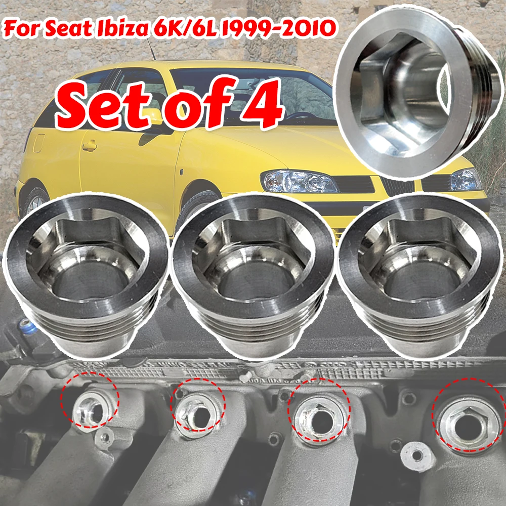 Fuel Injector Insert Set For Seat Ibiza 6K 6L 1999-2010 New Upgrade Aluminum Cup Seat 06B133555H 06B133555D Car Replacement Part