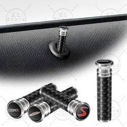 2Pcs Carbon Fiber John Cooper Works Logo Car Door Lock Knobs Auto Security Doors Lock Pins For Mini Cooper S R55 R56 F55 F57 F56