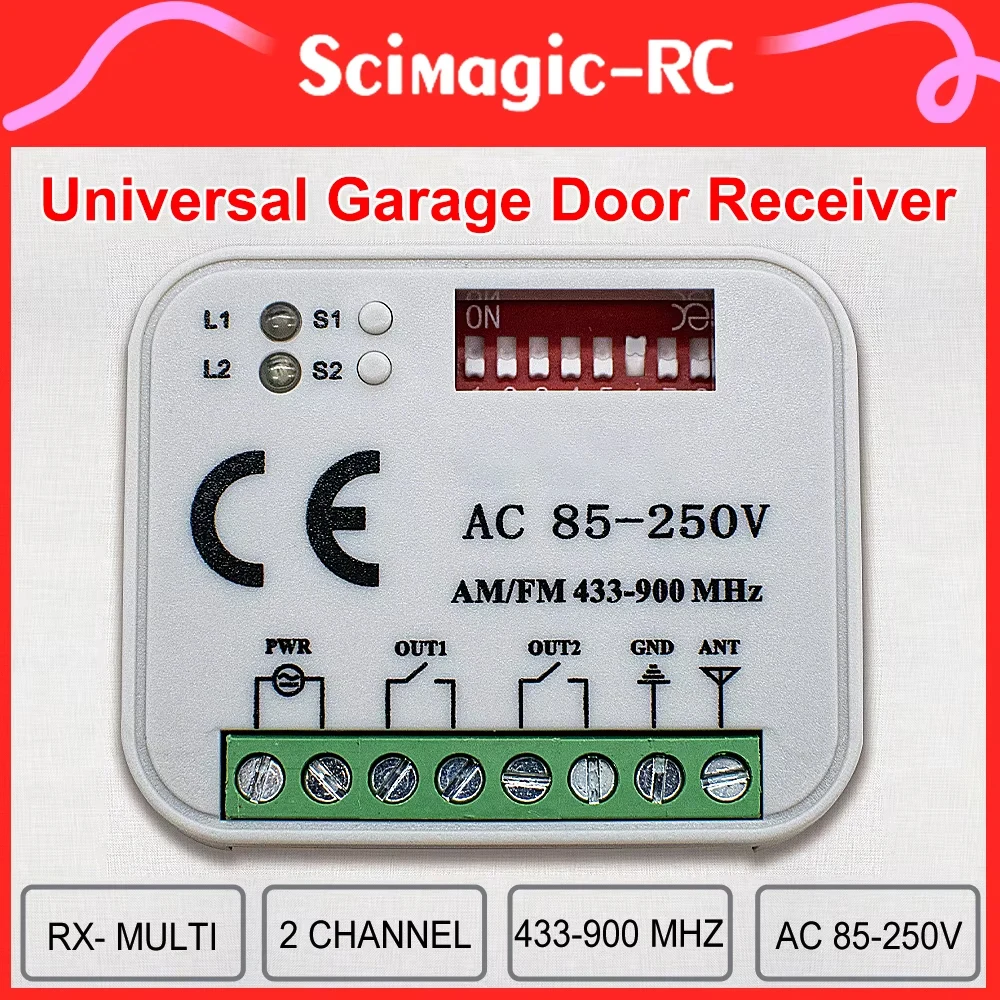 

433-900MHz Tuya WiFi and RF Control Switch AC/DC 9-30V /85-250V 2CH Garage Smart Home Receiver for Smart Life Alexa Google Home