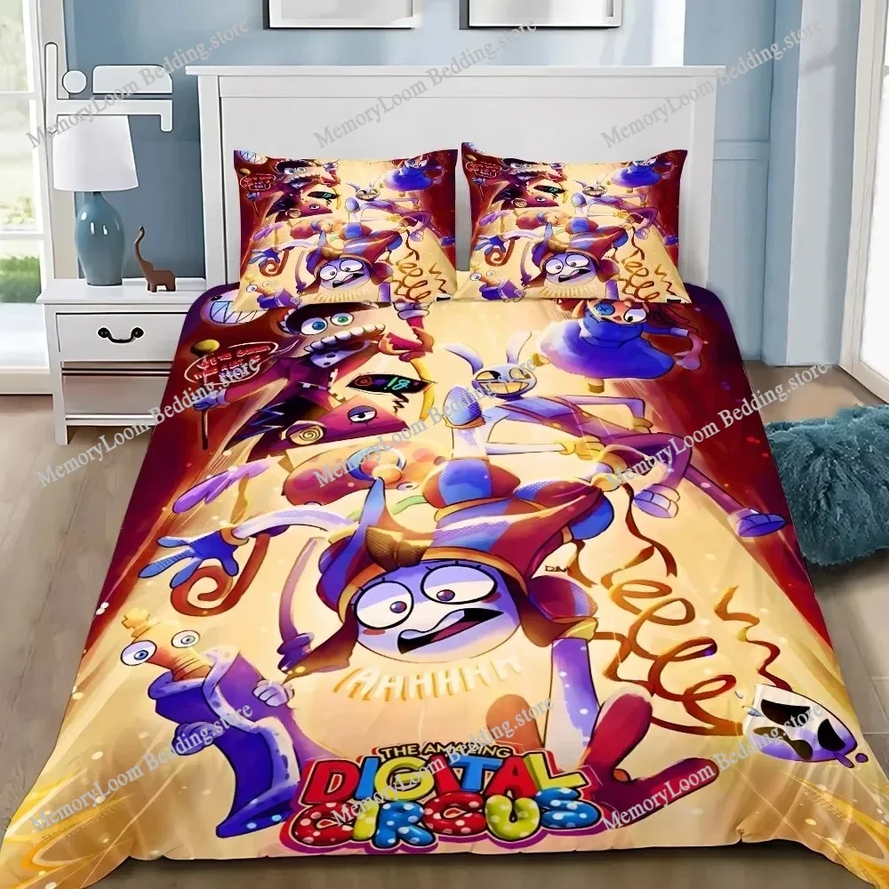 Amazing Digital Circus Duvet Cover Pillowcase Bedding Set Adult Boy Girl Bedroom Decoration Children Gift Single Double Size