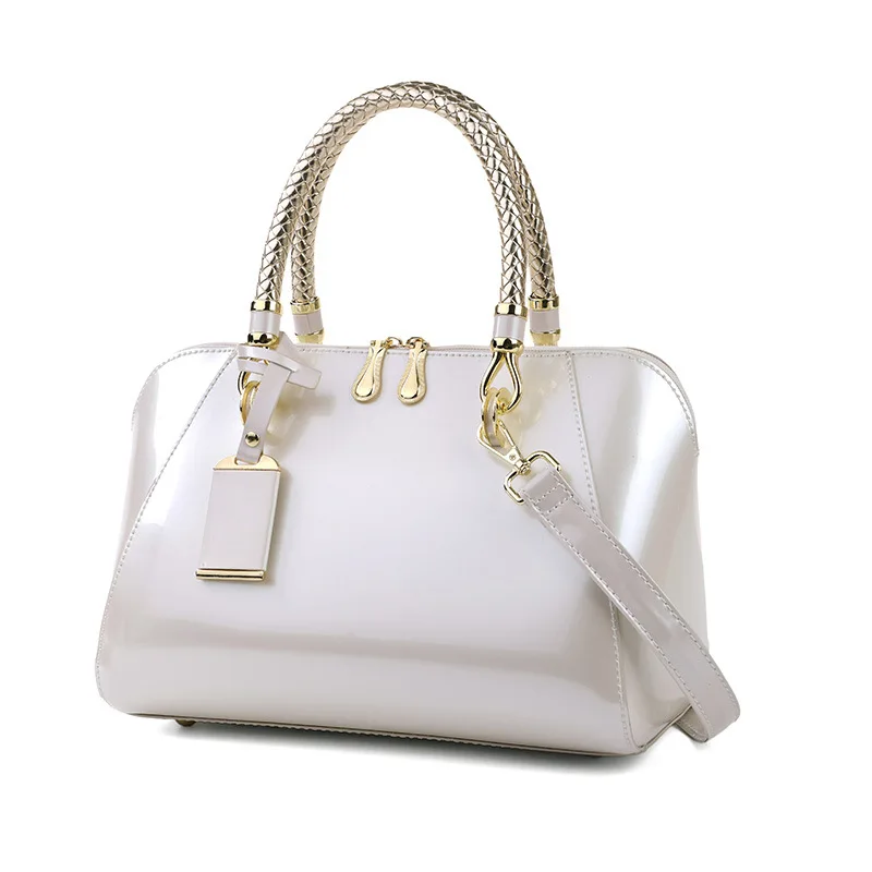 

Роскошная дизайнерская сумка из блестящей искусственной кожи Boston Bag 2025 Модные синие, красные, черные, бежевые, розовые сумки для женщин Sac De Luxe Femme