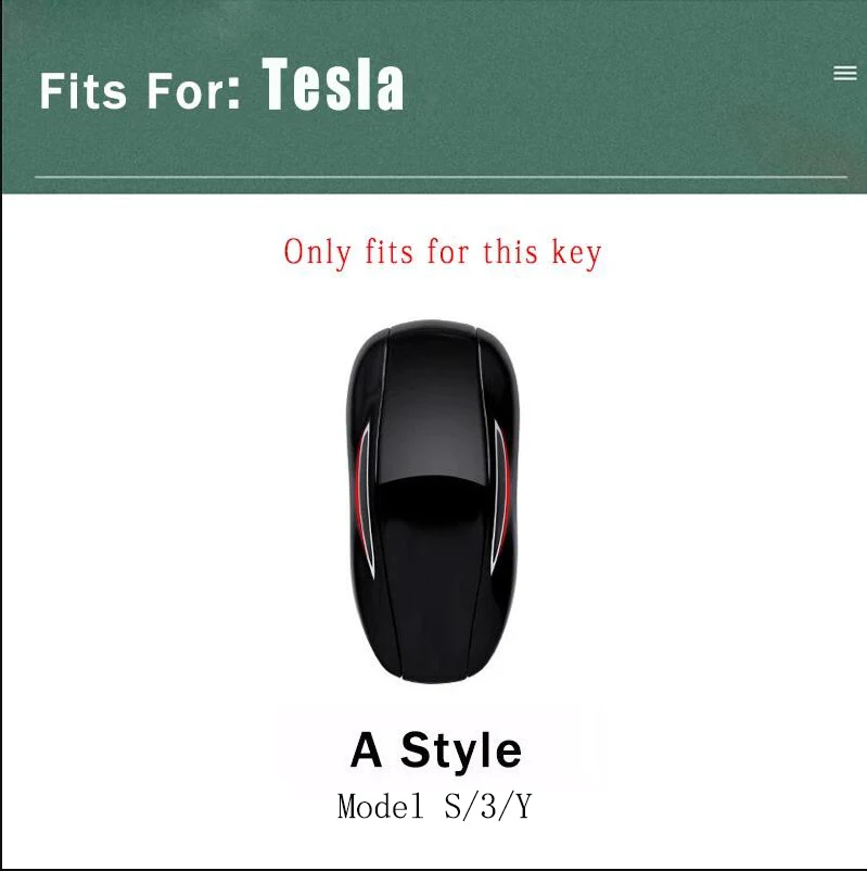 Zinc Alloy Leather Car Smart Remote Key Case Cover Holder Fob For Tesla Model 3 Model S Model Y Protector Keychain Accessories