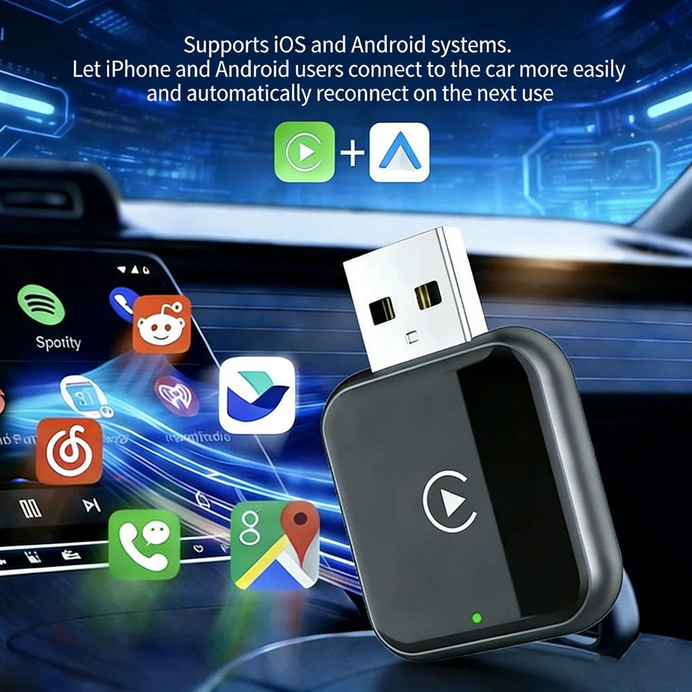 Mini Kabelloser Carplay-Adapter für iPhone - Carplay Wireless Adapter Car Play Dongle, Kabelgebunden zu Kabellos, Kompatibel mit iPhone I – Detail 9